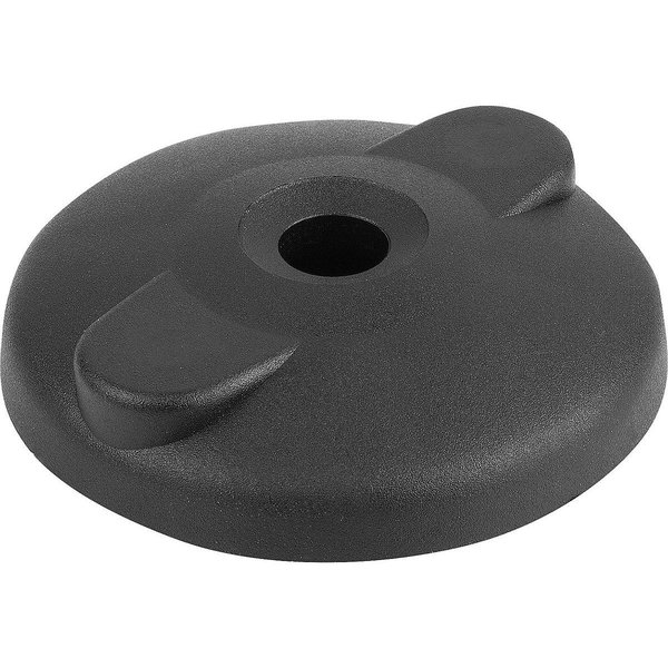 Kipp Plate Anti-Slip Plate, Form:D Thermoplastic, Black, D=100 K0423.4100
